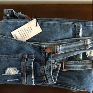 NWT Distressed Overalls